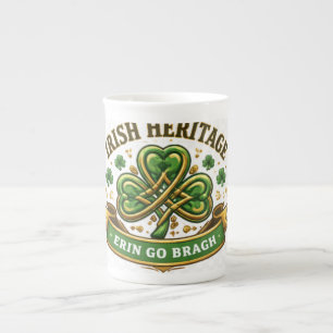Irish Luck Clover Feier Design Prozellantasse