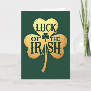 Irish Luck Shamrock Gold Karte