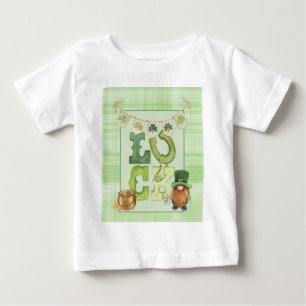 Irish Luck St Patrick's Day Gnome Kleeblatt Green Baby T-shirt