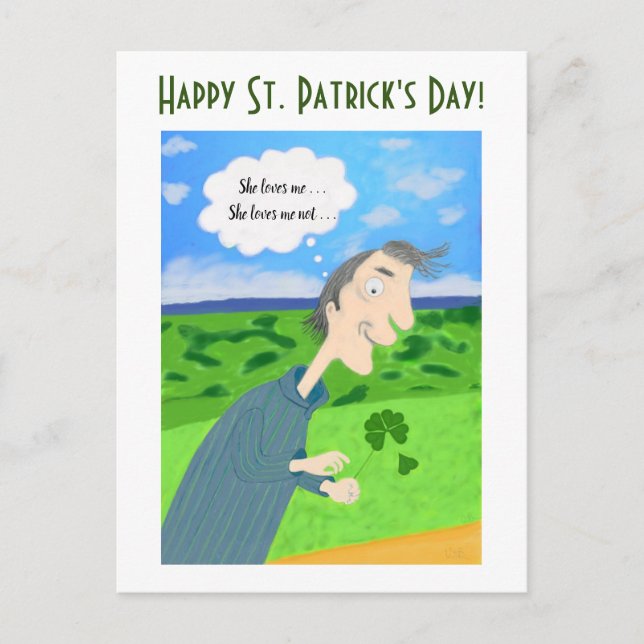 Irish Luck St. Patrick's Day Post Card Feiertagspostkarte (Vorderseite)