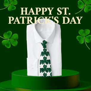 Irish Luck Stylish Grunge Clover Leaf Krawatte