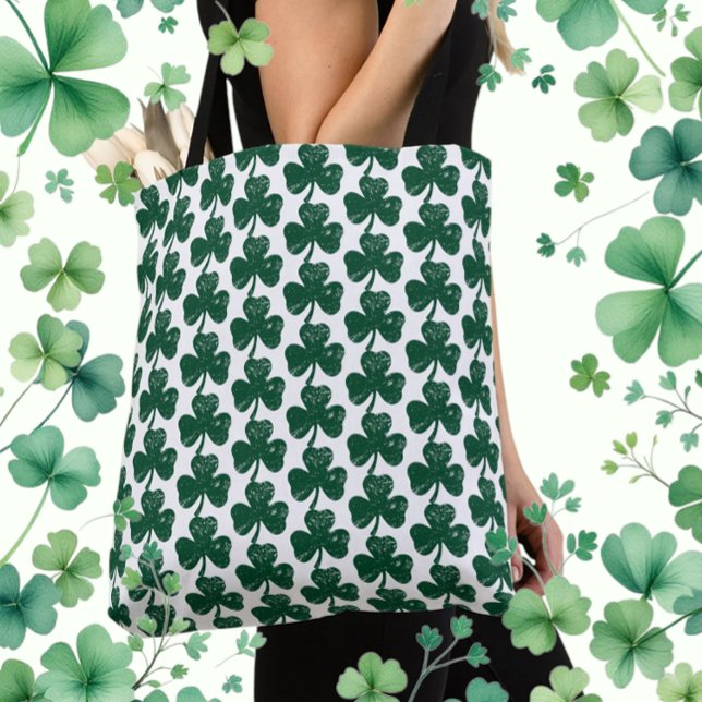 Irish Luck Trendy Grunge Clover Leaf (Irish Luck Trendy Grunge Clover Leaf Tote Bag)
