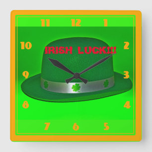 Irish Luck Wall Clock Quadratische Wanduhr