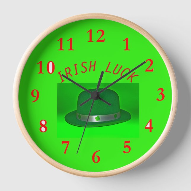 IRISH LUCK Wall Clock Uhr (Vorderseite)