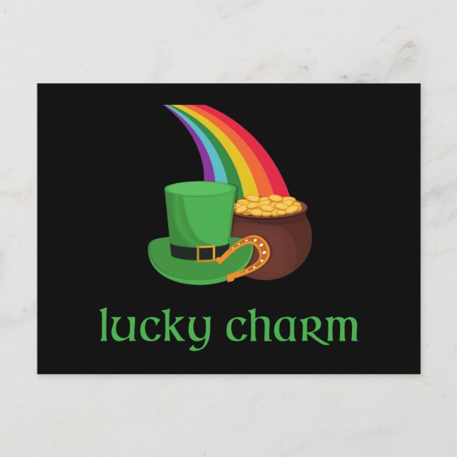 Irish Lucky Charm Rainbow Postkarte (Vorderseite)