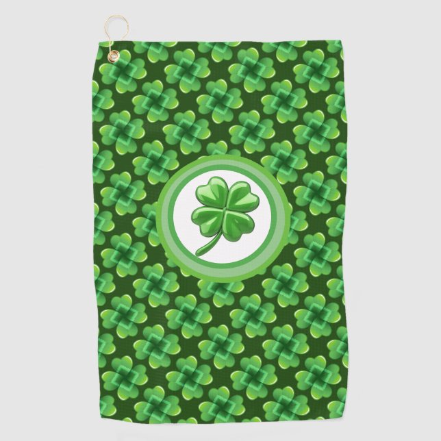 Irish Lucky Clover Golfhandtuch (Vorderseite)