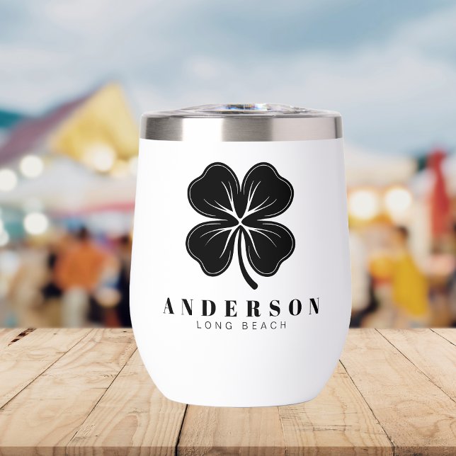 Irish Lucky Four Black Leaf Klee mit Namen (Von Creator hochgeladen)