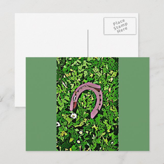 Irish Lucky Horseshoe Postkarte (Vorne/Hinten)