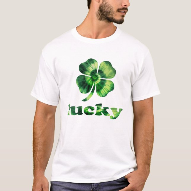 Irish Lucky Kleeblatt Green Clover Happy St Patric T-Shirt (Vorderseite)