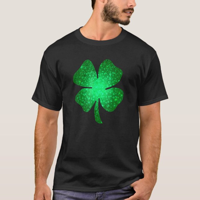 Irish Lucky Kleeblatt Green Four Leaf C St Patrick T-Shirt (Vorderseite)