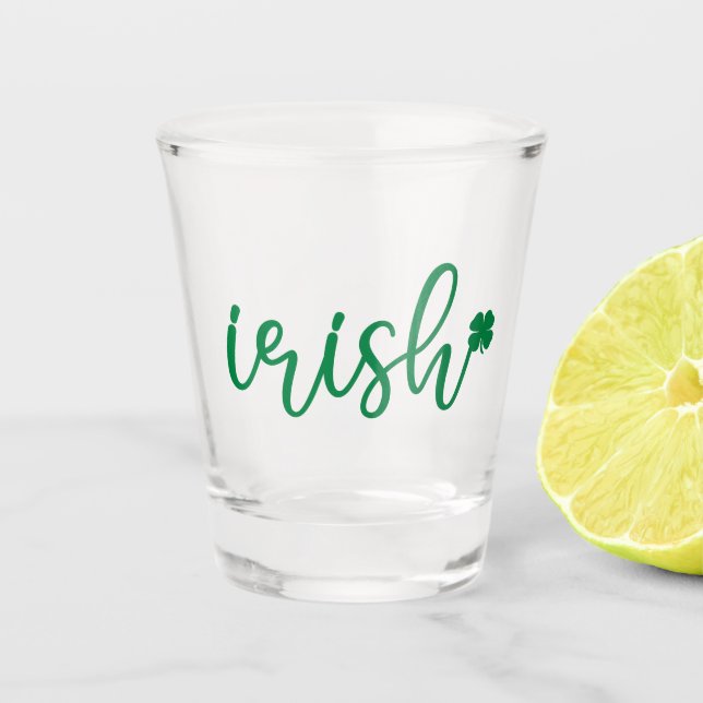 Irish Lucky Kleeblatt St. Patrick's Day Schnapsglas (Vorderseite)