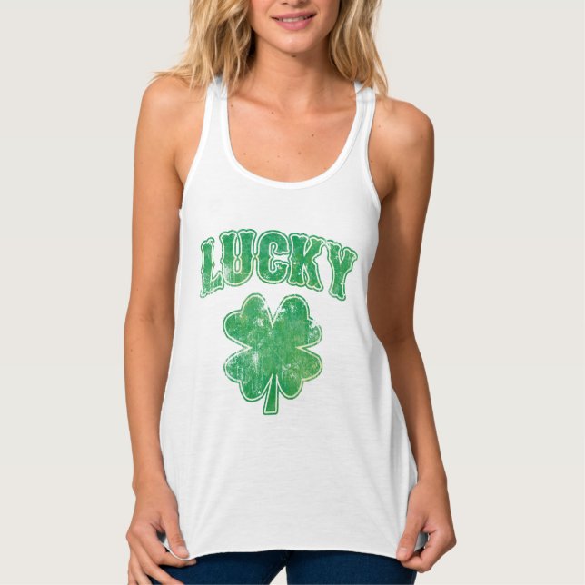 Irish Lucky Kleeblatt Tank Top (Vorderseite)