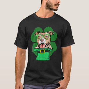 Irish Lucky Pitbull Kleeblatts Green Hat St Patric T-Shirt