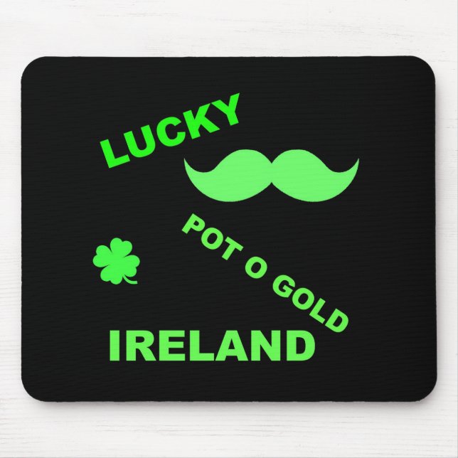 Irish Lucky Pot o Gold Quotes Mousepad (Vorne)