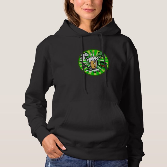 Irish lucky shamrock with beer mug St Patrick's Da Hoodie (Vorderseite)