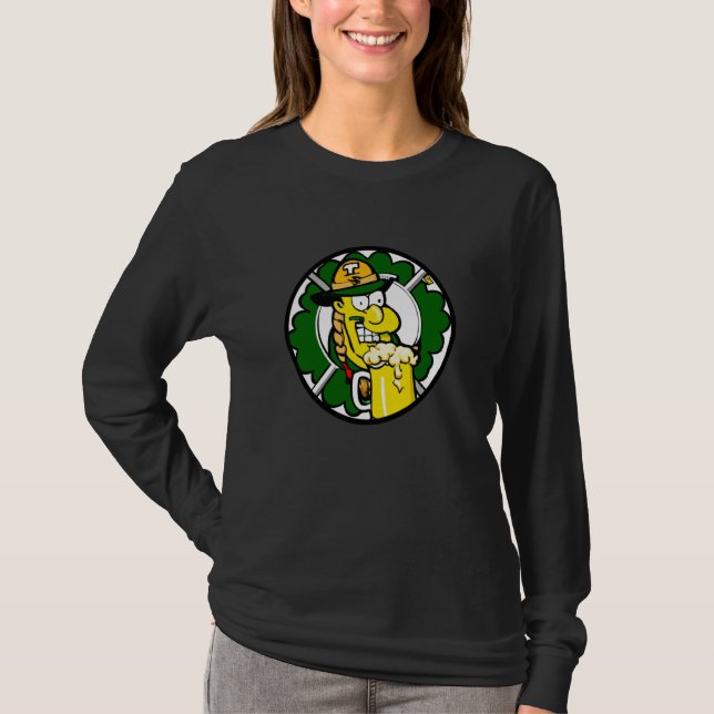 Irish lucky shamrock with beer mug St Patricks Day T-Shirt (Vorderseite)