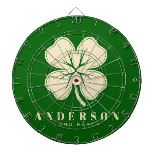 Irish Lucky Vierblättriges Kleeblatt mit dem Namen Dartscheibe