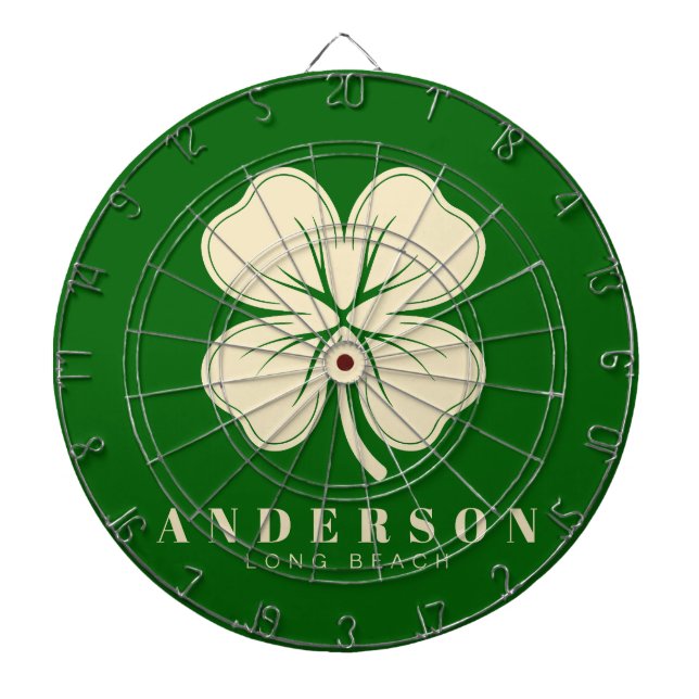 Irish Lucky Vierblättriges Kleeblatt mit dem Namen Dartscheibe (vorne)