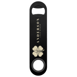 Irish Lucky Vierblättriges Kleeblatt mit Name Blac Speed Flaschenöffner