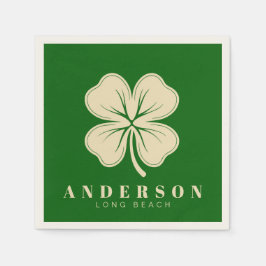 Irish Lucky Vierblättriges Kleeblatt | Name Green  Serviette