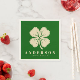 Irish Lucky Vierblättriges Kleeblatt | Name Green Serviette