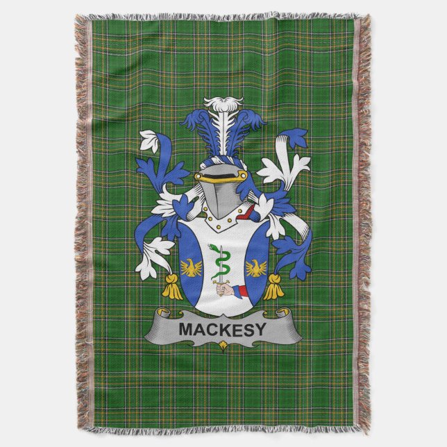 Irish Mackesy Coat of Arms Familienwappen Irland Decke (Vorderseite Vertikal)