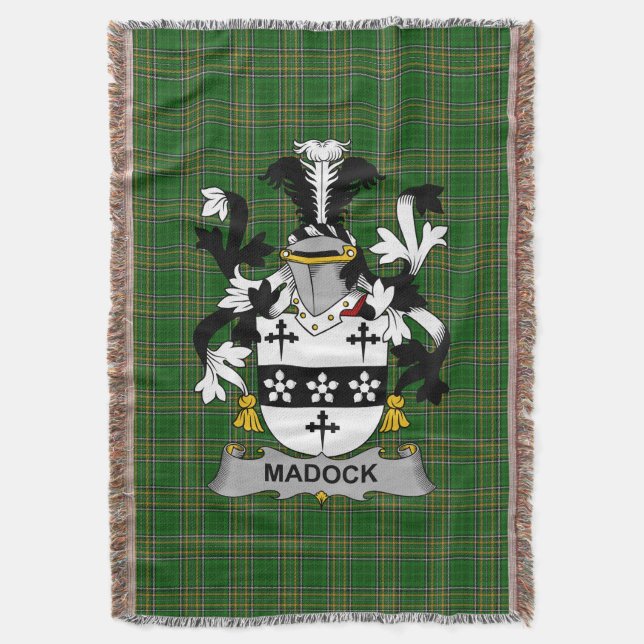 Irish Madock oder Maddox Coat of Arms Familienwapp Decke (Vorderseite Vertikal)