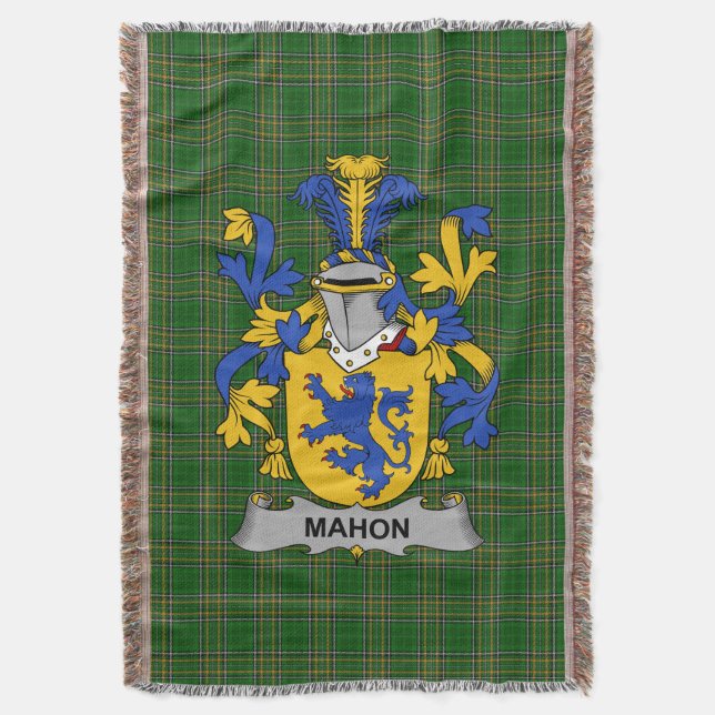 Irish Mahon oder O_Mahon Coat of Arms Familienwapp Decke (Vorderseite Vertikal)