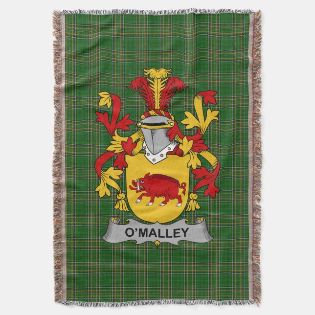 Irish Malley oder O_Malley Coat of Arms Family Cre Decke (Vorderseite Vertikal)