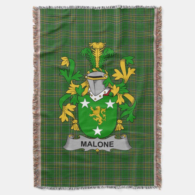 Irish Malone oder O_Malone Coat of Arms Family Cre Decke (Vorderseite Vertikal)