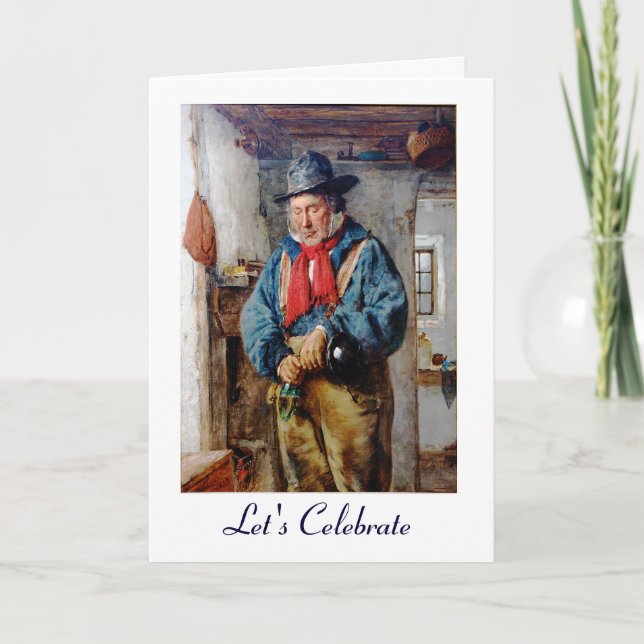 Irish Man wirft Whiskey in Flasche für deinen Gebu Karte (Vorderseite)