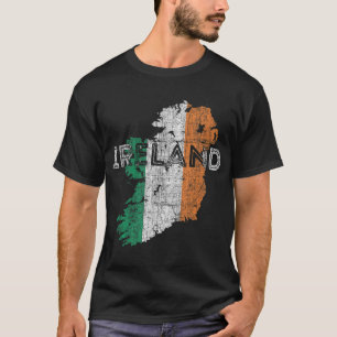 Irish Map and Flag Souvenir - Distressed Ireland T-Shirt