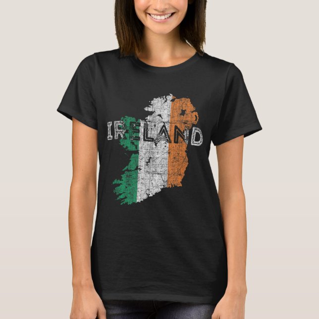 Irish Map and Flag Souvenir - Distressed Ireland T-Shirt (Vorderseite)