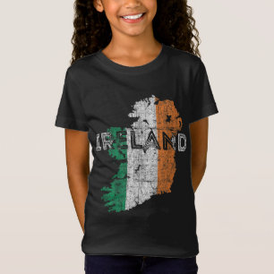 Irish Map and Flag Souvenir - Distressed Ireland T-Shirt