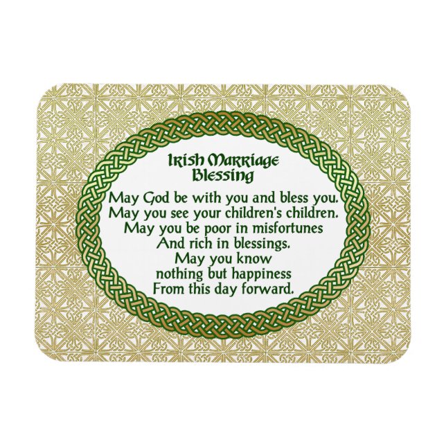Irish Marriage Sessing, Gold & Green Wedding Magnet (Horizontal)