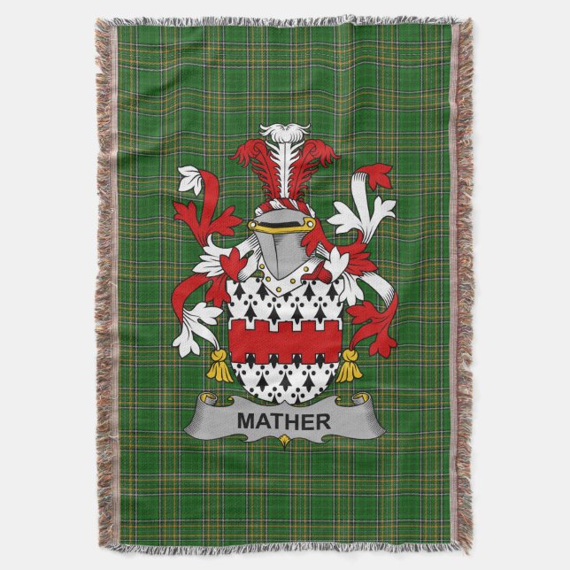 Irish Mather oder Mathers Coat of Arms Familienwap Decke (Vorderseite Vertikal)