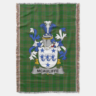 Irish McAuliffe Coat of Arms Familienwappen Irland Decke