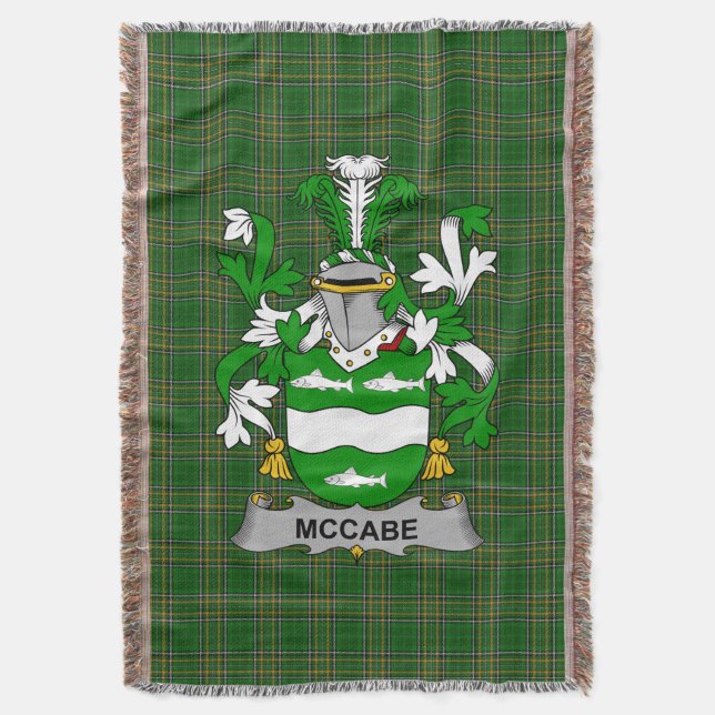Irish McCabe Coat of Arms Familienwappen Irland Decke (Vorderseite Vertikal)