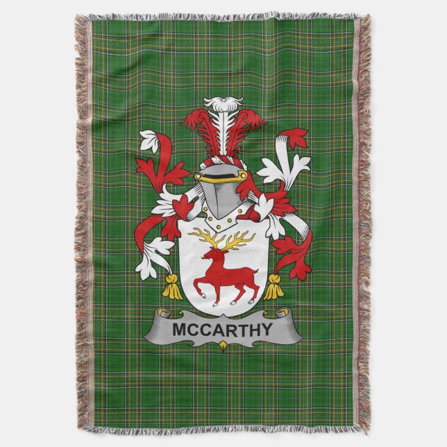 Irish McCarthy Coat of Arms Familienwappen Irland Decke (Vorderseite Vertikal)