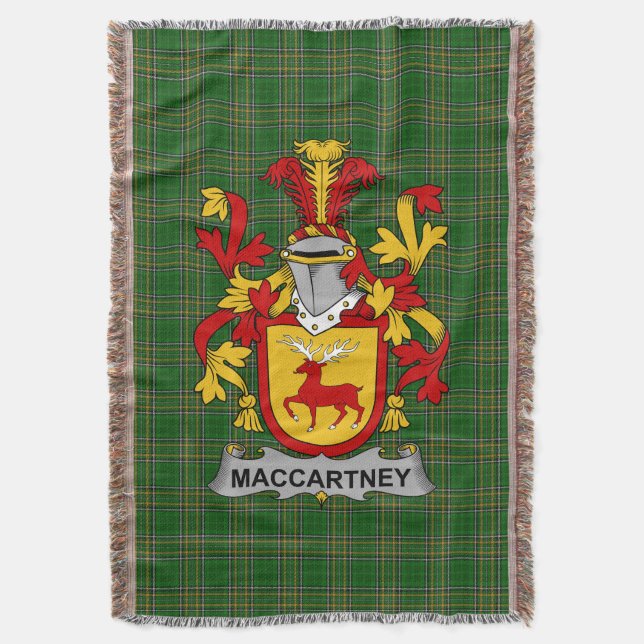 Irish McCartney oder MacCartney Coat of Arms Famil Decke (Vorderseite Vertikal)