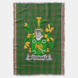 Irish McConville Coat of Arms Familienwappen Irlan Decke
