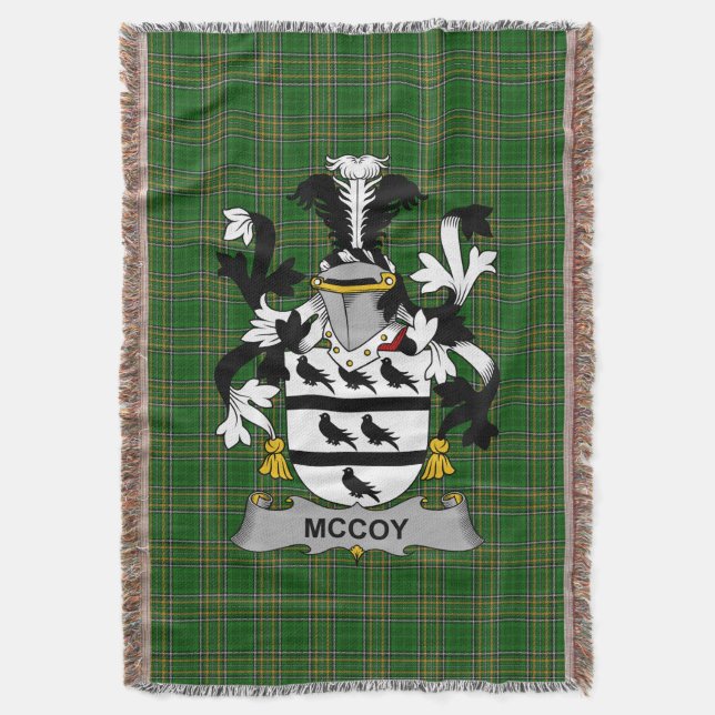 Irish McCoy Coat of Arms Familienwappen Irland Decke (Vorderseite Vertikal)