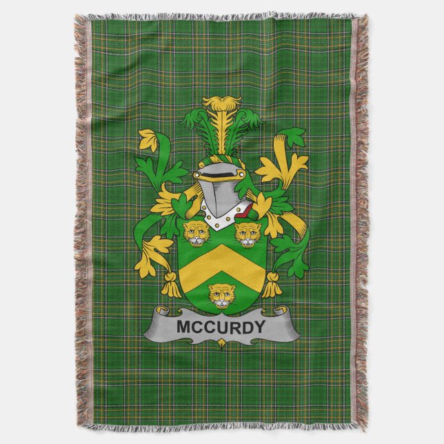 Irish McCurdy oder Curdy Coat of Arms Familienwapp Decke (Vorderseite Vertikal)