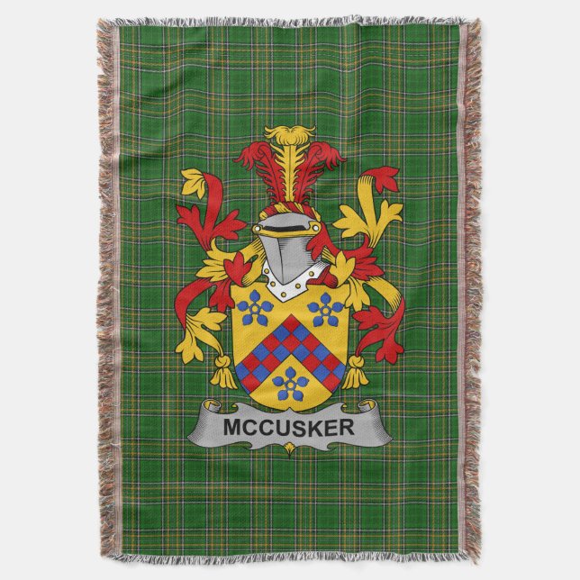 Irish McCusker oder Cosker Coat of Arms Family Cre Decke (Vorderseite Vertikal)