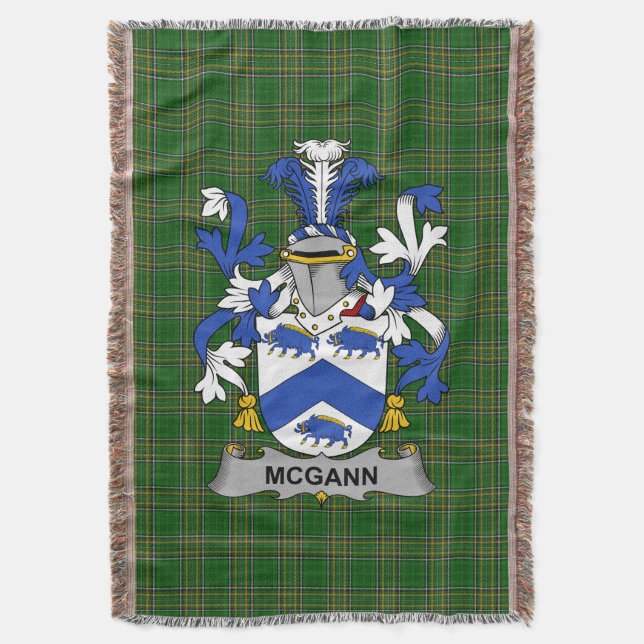 Irish McGann oder Magan Coat of Arms Familienwappe Decke (Vorderseite Vertikal)