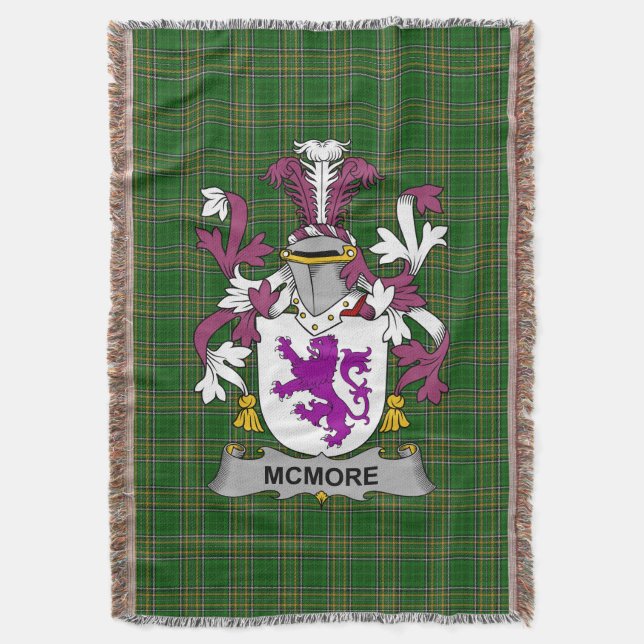 Irish McMore oder more Coat of Arms Familienwappen Decke (Vorderseite Vertikal)