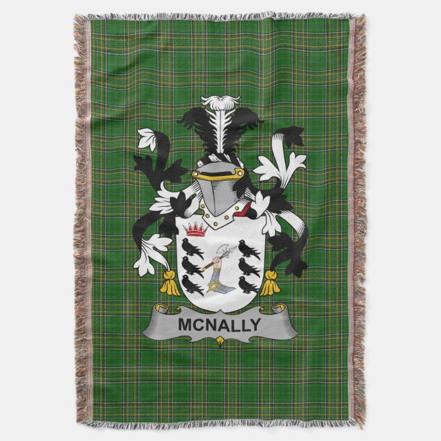 Irish McNally Coat of Arms Familienwappen Irland Decke (Vorderseite Vertikal)