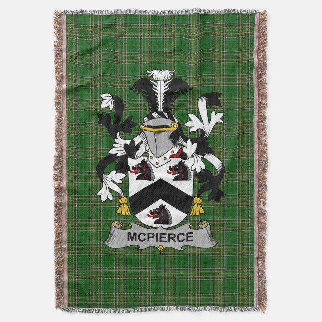 Irish McPierce oder Pierce Coat of Arms Family Cre Decke (Vorderseite Vertikal)