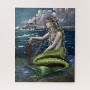 Irish Mermaid mit Harfenpuzzle Puzzle