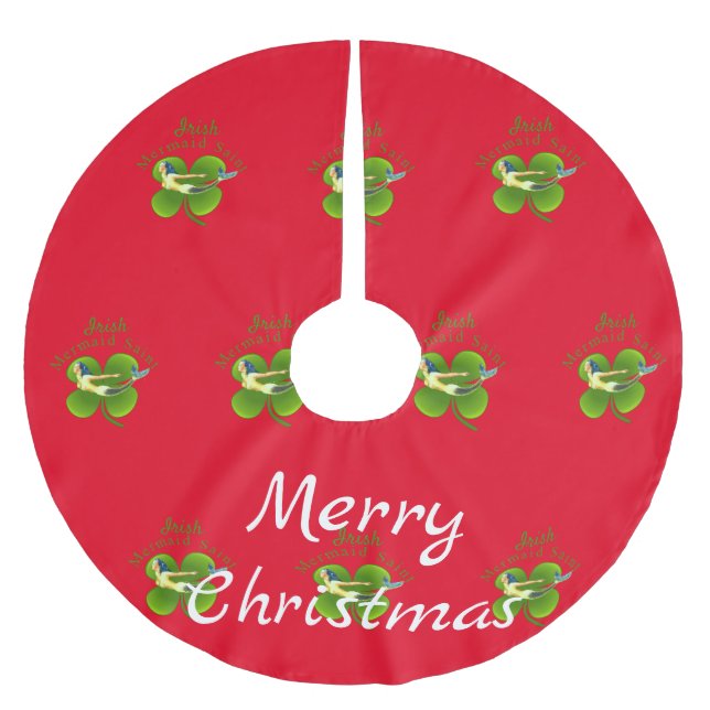 Irish Mermaid Saint Thunder_Cove Polyester Weihnachtsbaumdecke (Vorderseite)